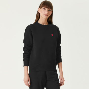 Polo Asn Women Crew Neck Black Shirt for Winter