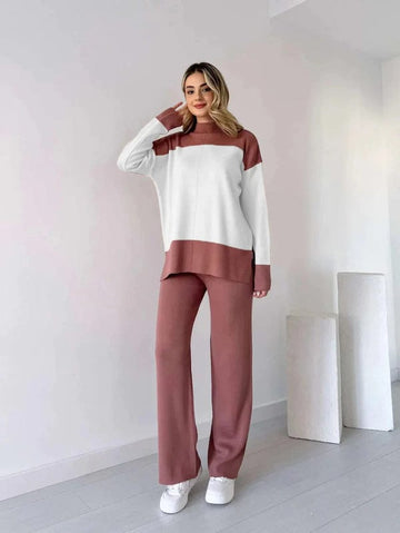 Brown Panel Style Co-Ord Sets For Women