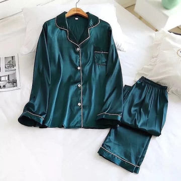 Printed Shirt and Trousers Night Suit : Stylish & Comfortable Women Sleepwear Set