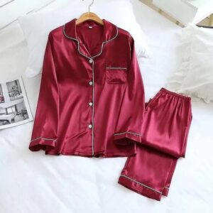 Printed Shirt and Trousers Night Suit : Stylish & Comfortable Women Sleepwear Set